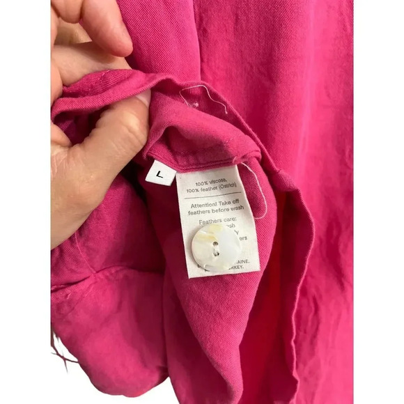 Sleeper Party Cropped Feather Trim Pajama Shirt - Picture 9 of 9